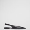 Black Croc Embossed Pointed Toe Slingback Flats Black Croc Embossed Pointed Toe Slingback Flats