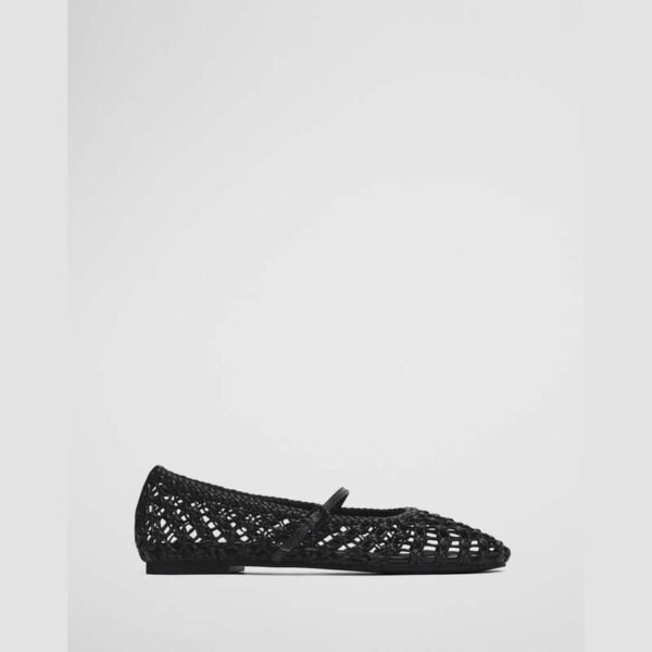 Black Crochet Mary Jane Flats Black Crochet Mary Jane Flats
