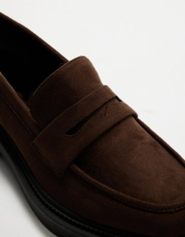 OEM Soft Suede Chunky Loafers with Thick Sole for All-Day Comfort