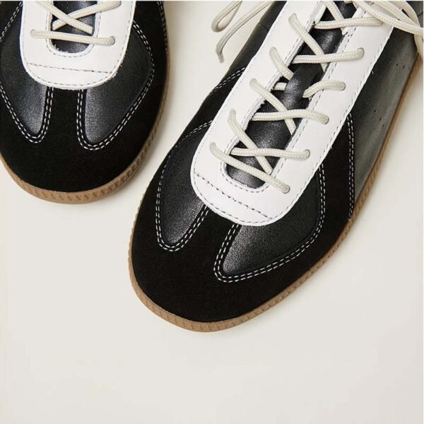 OEM Vintage Black White Leather Sneakers