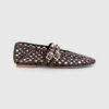 Custom Logo Brown Woven Double Buckle Mary Jane Flat