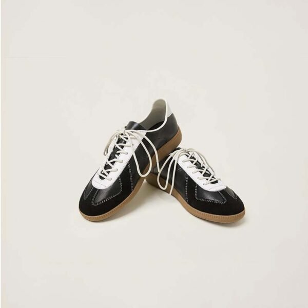 OEM Vintage Black White Leather Sneakers