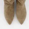 Personalized Logo Casual Slouch Boot in Tan Suede