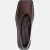 Custom Logo Premium Leather Slip-On Square Toe Flats Custom Logo Soft Leather Square Toe Flat Shoes