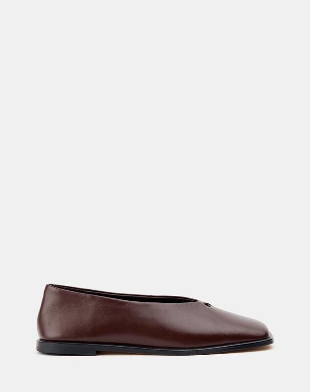 Custom Logo Soft Leather Square Toe Flat Shoes