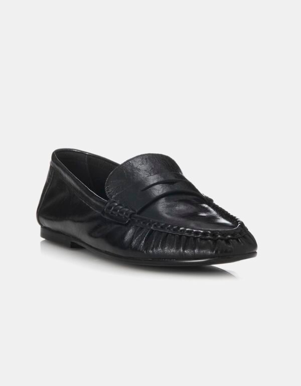 Custom Vintage Ruched Leather Loafers