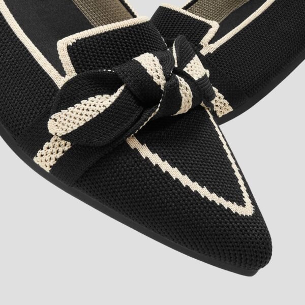 Custom Wholesale Pointed Toe Flats Custom Knitted Flats with Bow