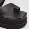 Double Strap Chunky Wedge Mules Women's Toe Loop Wedge Platform Slide Sandals