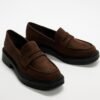 OEM Soft Suede Chunky Loafers with Thick Sole for All-Day Comfort