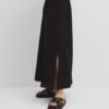 Black Leather Slide Sandals