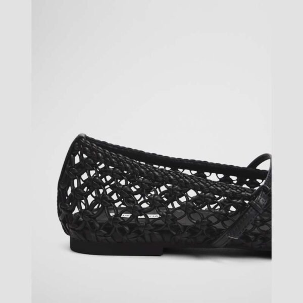 Hollow-Out Black Mary Jane Flats Black Crochet Mary Jane Flats