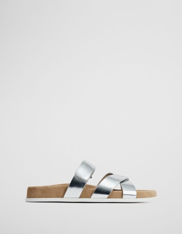 Metallic Sliver Crisscross Slides