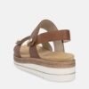 OEM Retro Brown Leather Platform Sandals Women's Espadrille Trim Wedge Sandals