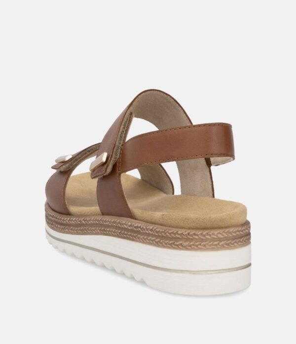 OEM Retro Brown Leather Platform Sandals Women's Espadrille Trim Wedge Sandals