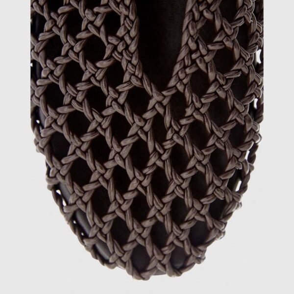 Custom Logo Brown Woven Double Buckle Mary Jane Flat