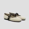 OEM Corduroy Mary Jane Flats Black White Strap Flats