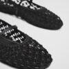 OEM Mesh Flats with Buckle Black Crochet Mary Jane Flats
