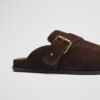 OEM Metal Buckle Slides Custom Soft Suede Upper Mules