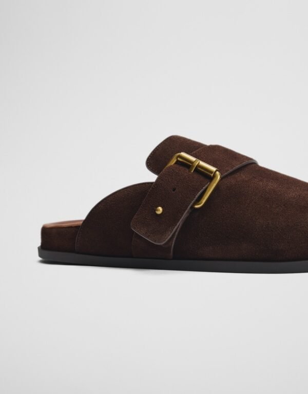 OEM Metal Buckle Slides Custom Soft Suede Upper Mules
