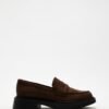 OEM Soft Suede Chunky Loafers with Thick Sole for All-Day Comfort