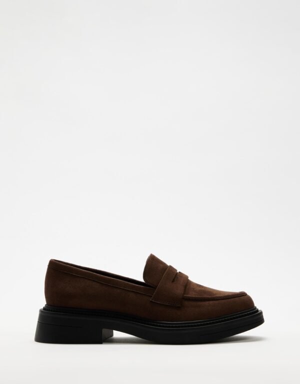 OEM Soft Suede Chunky Loafers with Thick Sole for All-Day Comfort
