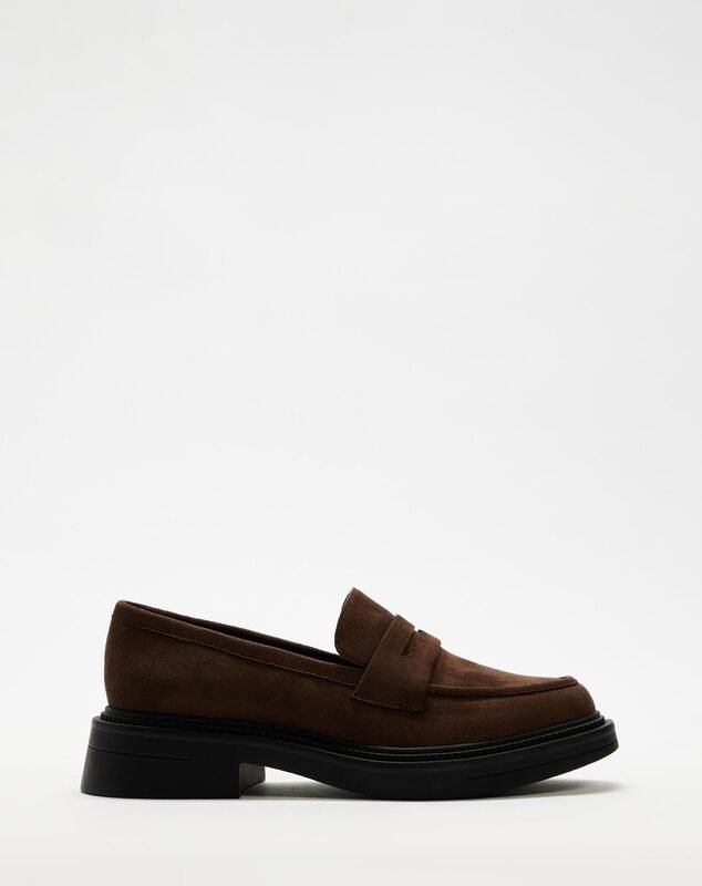 OEM Soft Suede Chunky Loafers with Thick Sole for All-Day Comfort