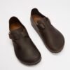 Oem Retro Brown Leather Clogs - Minimalist Footwear with Arch Support