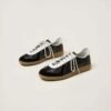 OEM Vintage Black White Leather Sneakers