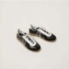 OEM Vintage Black White Leather Sneakers