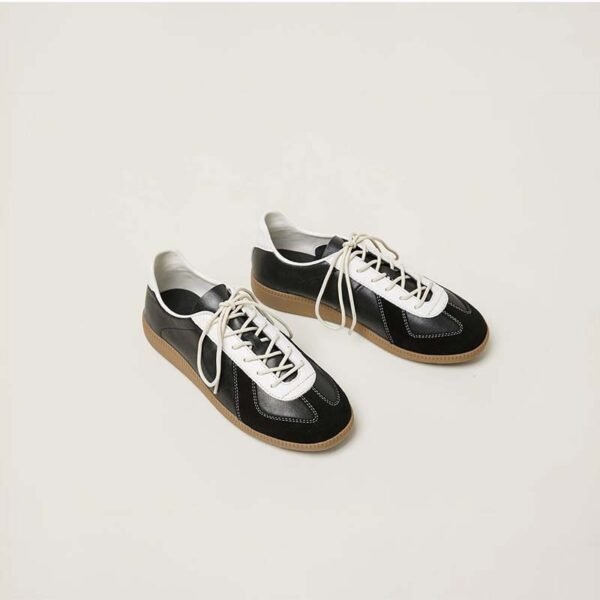 OEM Vintage Black White Leather Sneakers