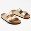 Custom Metallic Gold Double Strap Platform Slides