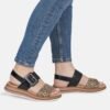 OEM Women's Leopard Print Platform Wedge Sandals Open Toe Slingback Summer Shoes Leopard Print & Black Patent Flatform Sandals Adjustable Buckle Strap Sandals for Women