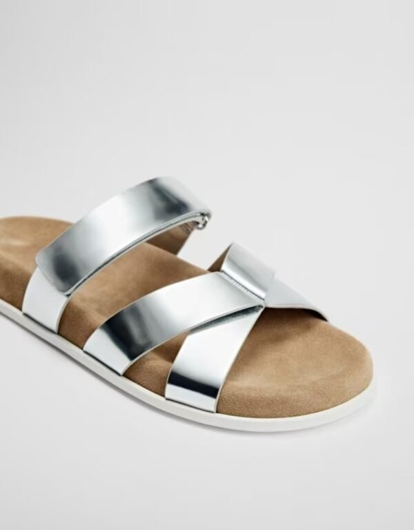 Metallic Sliver Crisscross Slides