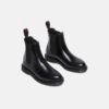 Custom Logo Black Smooth Chelsea Boot