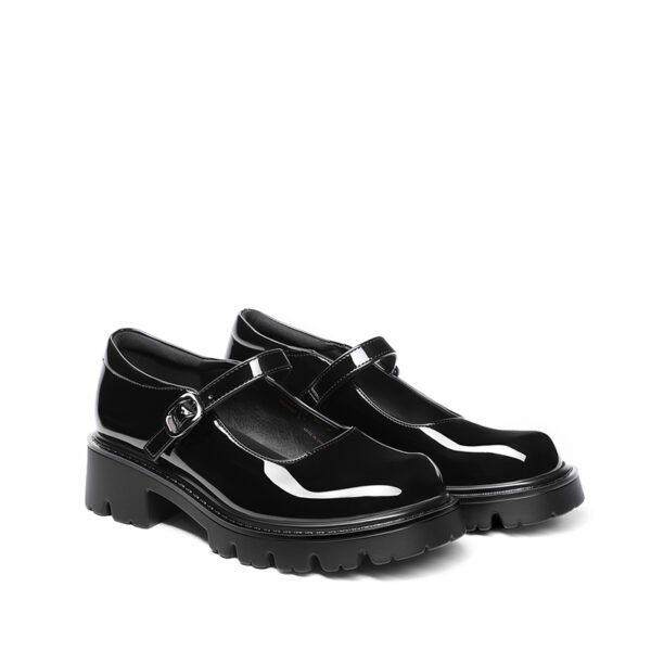 Custom Embroidery Black Platform Mary Jane Shoe
