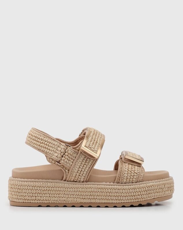 Adjustable Buckle Slingback Platform Sandals