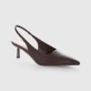 Women's Pointed Toe Slingback Kitten Heel Pumps