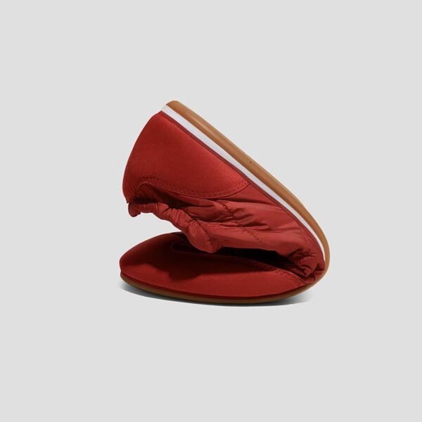 Red Nylon Suede Retro Custom Sneakers