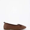 Square-Toe Bow Ballet Flats