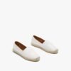 White Leather Espadrille Flats