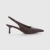 Women's Pointed Toe Slingback Kitten Heel Pumps