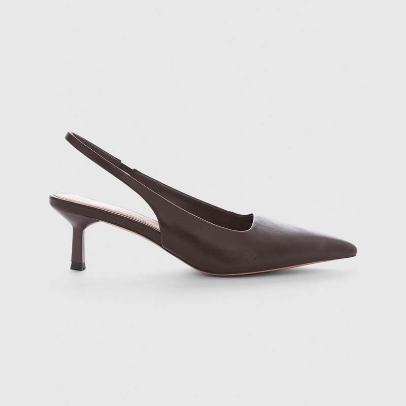 Women's Pointed Toe Slingback Kitten Heel Pumps