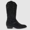 Women's Rhinestone Embellished Western Cowboy Boots - Mid Calf Sparkly Cowgirl Boots