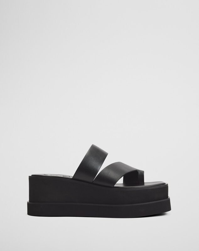 Women's Toe Loop Wedge Platform Slide Sandals