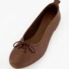 Square-Toe Bow Ballet Flats